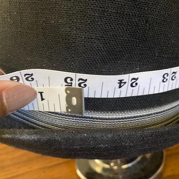 Y2K 2000s Black L/XL Size Fedora Cap Hat with Stripe Band - Picture 2 of 5